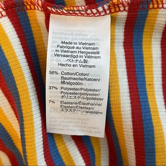 Women's M Madewell Ribbed Tank Bodysuit Slim Fit Striped - Picture 8 of 10